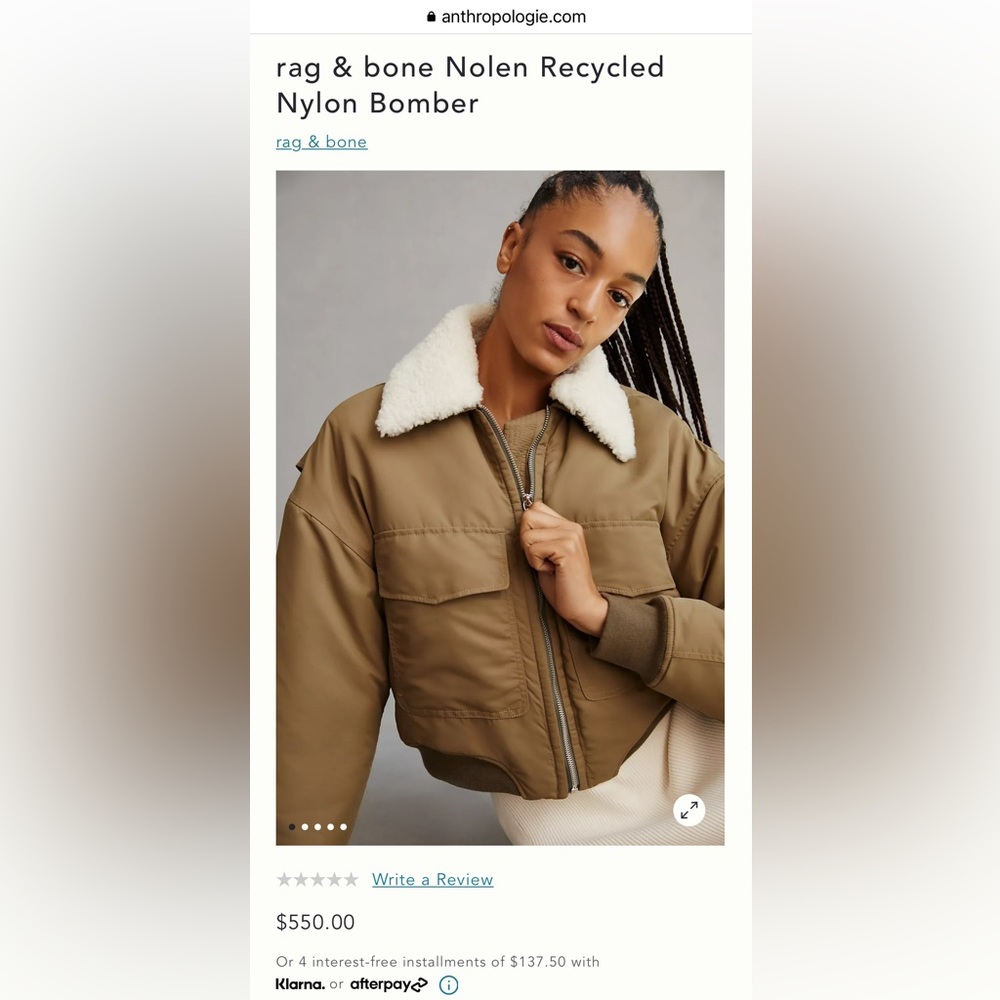 Rag & Bone Recycled Nylon Bomber